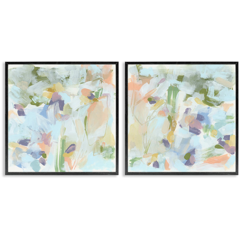  "Pastel Abstract Expressions", ensemble de 2 estampes numériques par June Erica Vess, H 12 po x l 12 po