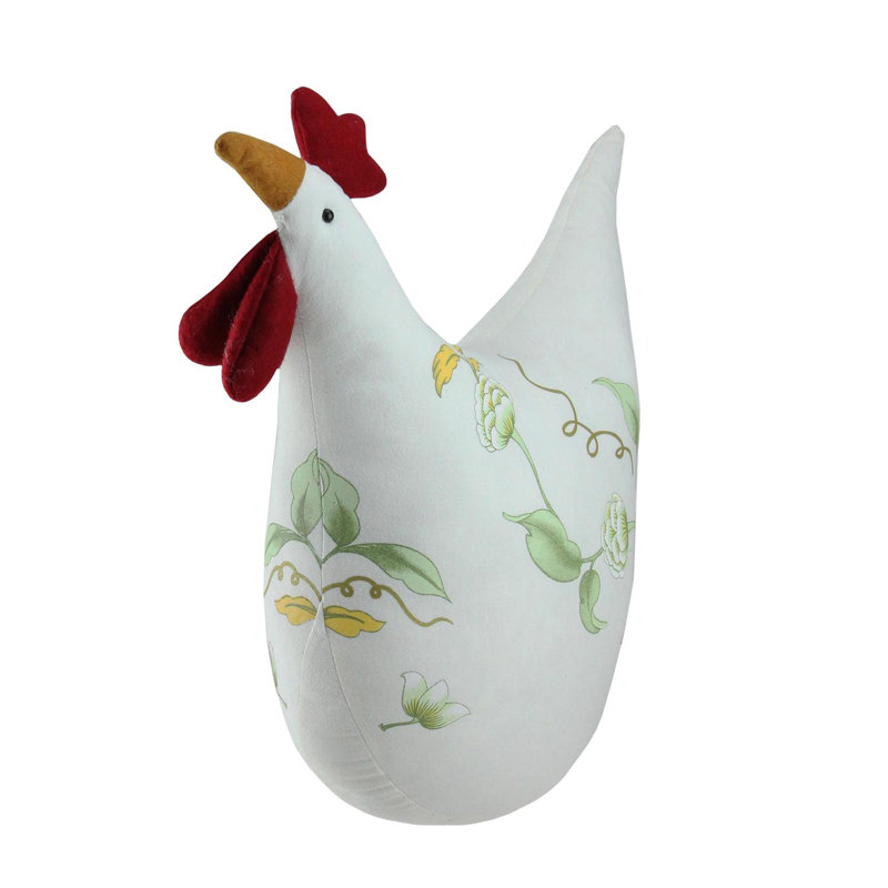Décoration de printemps 12 po coq blanc doux vert et jaune