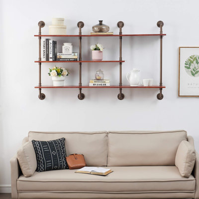 29.13" H x 13" W x 11" D 3 Tier Wall Mounted Shelves ,Wood Display Shelves,DIY Bookshelf