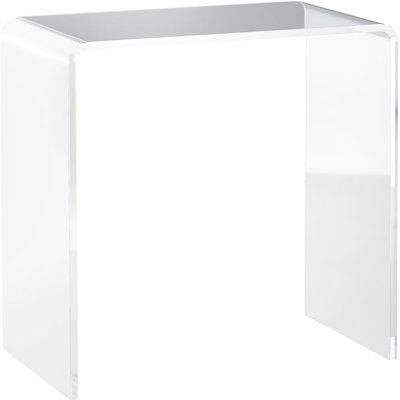 Clear Acrylic Waterfall End Table 21" Long - Contemporary Accent Desk Functional And Stylish