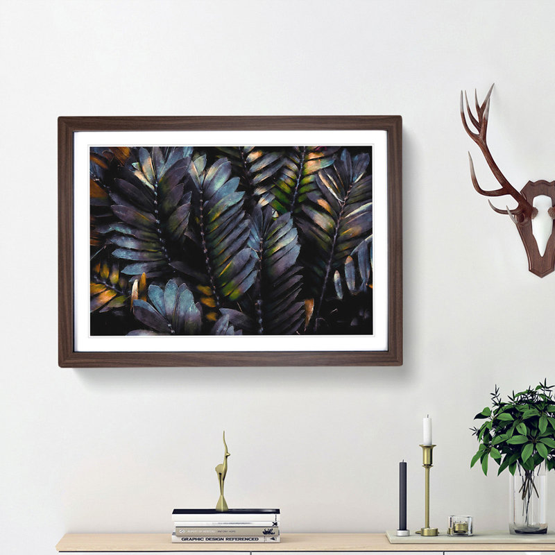Plant Leaves - Framed Print, Walnut Framed, 33cm H x 45cm W x 2cm D