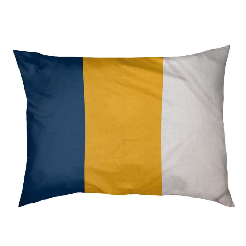 Coussin California, Très grand (l 50 po x P 40 po x H 7 po), Bleu / Jaune moyen