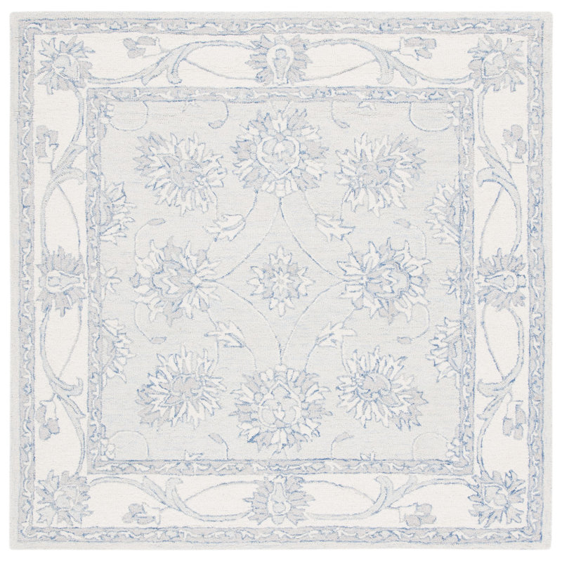 Beckey Hand Tufted Wool And Cotton With Latex Oriental Rug, Square 5'