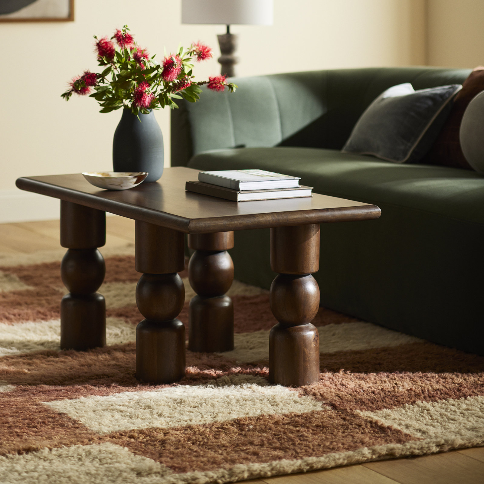 Anemone Hand-Tufted Checkered Shag Rug, Rectangle 8' x 10'