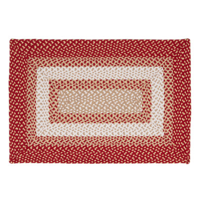 Waterbury Farmhouse Handmade Braided Red Area Rug