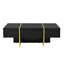 Table basse 47,2 "X 31,4" avec 2 tiroirs, placage noir ultrabrillant, pieds dorés, salon contemporain minimaliste 47,2 "31,4" et décoration de meubles-819003182-819003153