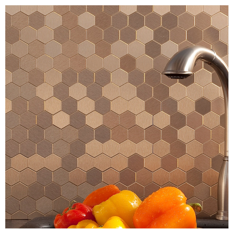 Ensemble de carreaux de métal mat 15 po, Champagne