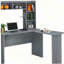 Bureau moderne en L gris
