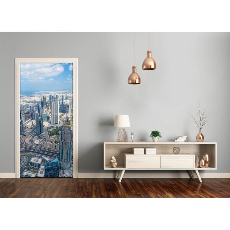 Skyscraper Door Decal, 205cm H x 95cm W
