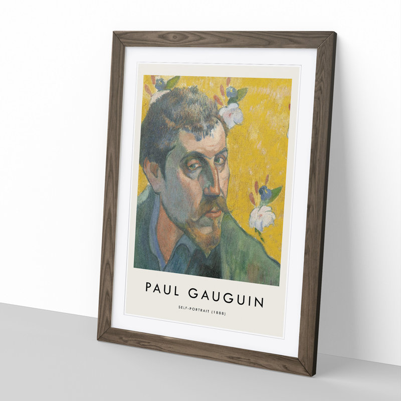 Self Portrait Vol.4 by Paul Gauguin - Picture Frame Painting, 48cm H x 36cm W x 2cm D, Walnut