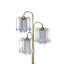 Lampe sur pied de 63 po de hauteur en métal avec finition laiton, design de lustre en cristal
