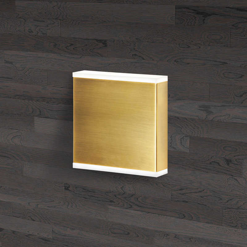 Plafonnier encastré 2 lumières DEL, Laiton vieilli