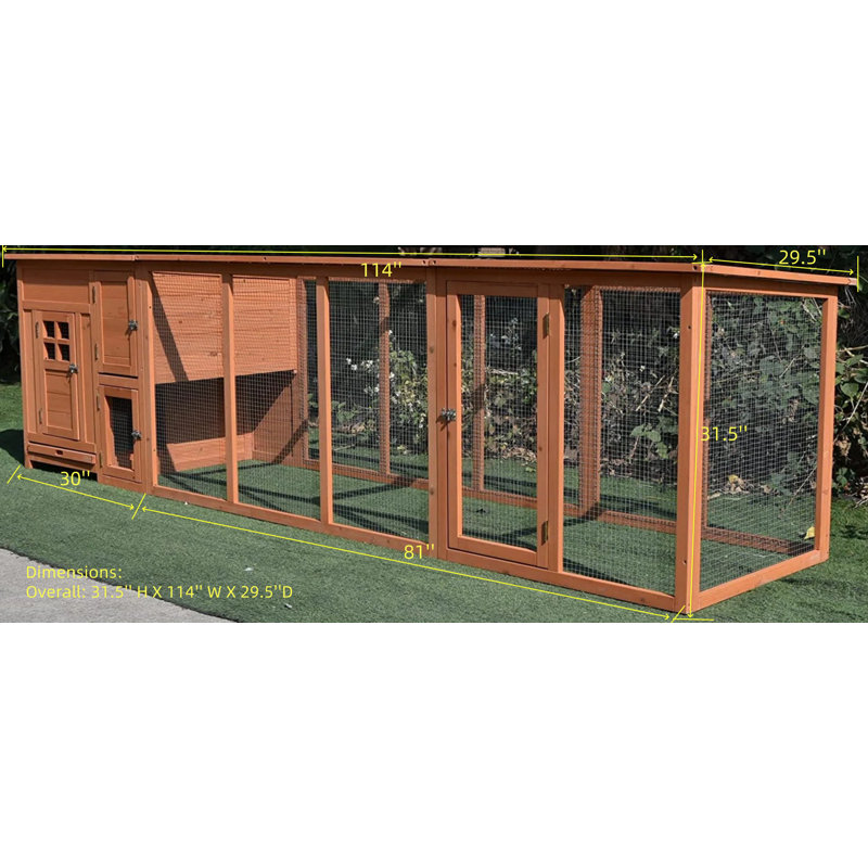 Chokri 23.35 Square Feet Chicken Coop with Chicken Run For Up To 5 Chickens
