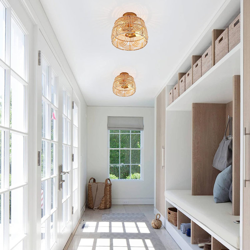 Wood LED Semi Flush Mount