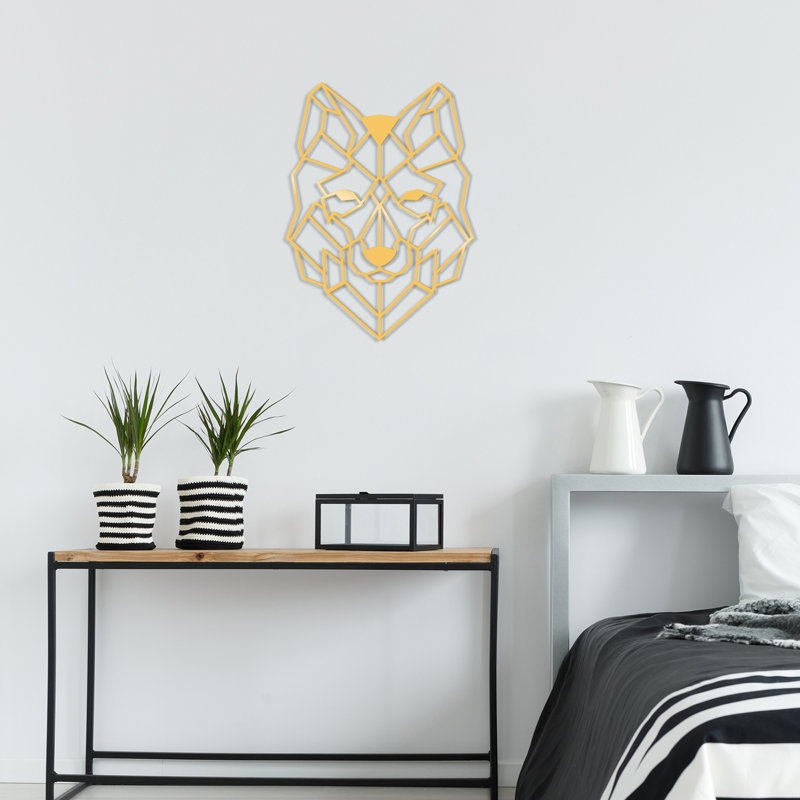 Animals Wall Decor on Metal, Gold