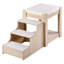 Lit superposé pour animal de compagnie avec escalier, perchoir de fenêtre pour chien / chat, canapé-lit à plusieurs niveaux pour lit de chevet, plateforme de siège surélevée avec coussin en mousse, canapé pour animal de compagnie (beige)