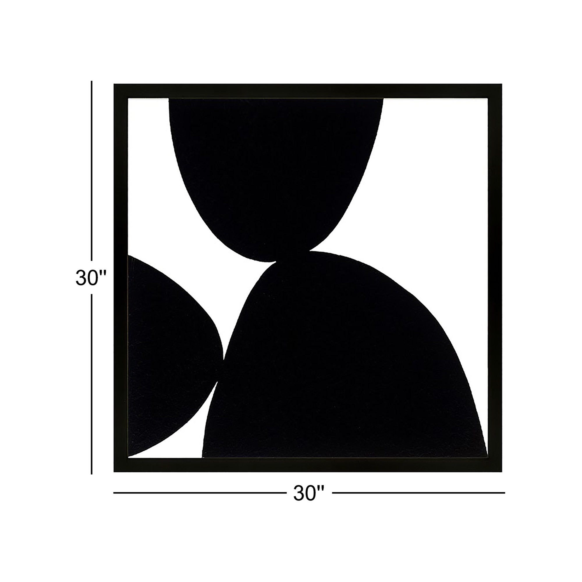 Black Ink by Lee Lessem, Black Framed, 30" H x 30" W x 1.25" D