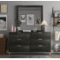 Commode double 6 tiroirs l 58,5 po avec miroir