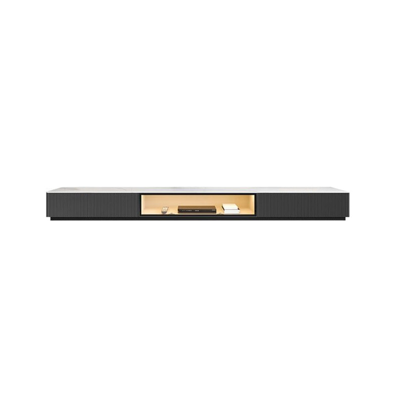 Meuble télé en bois manufacturé clair, 12.2"H x 70.87"L x 11.81"W, Blanc / Gris
