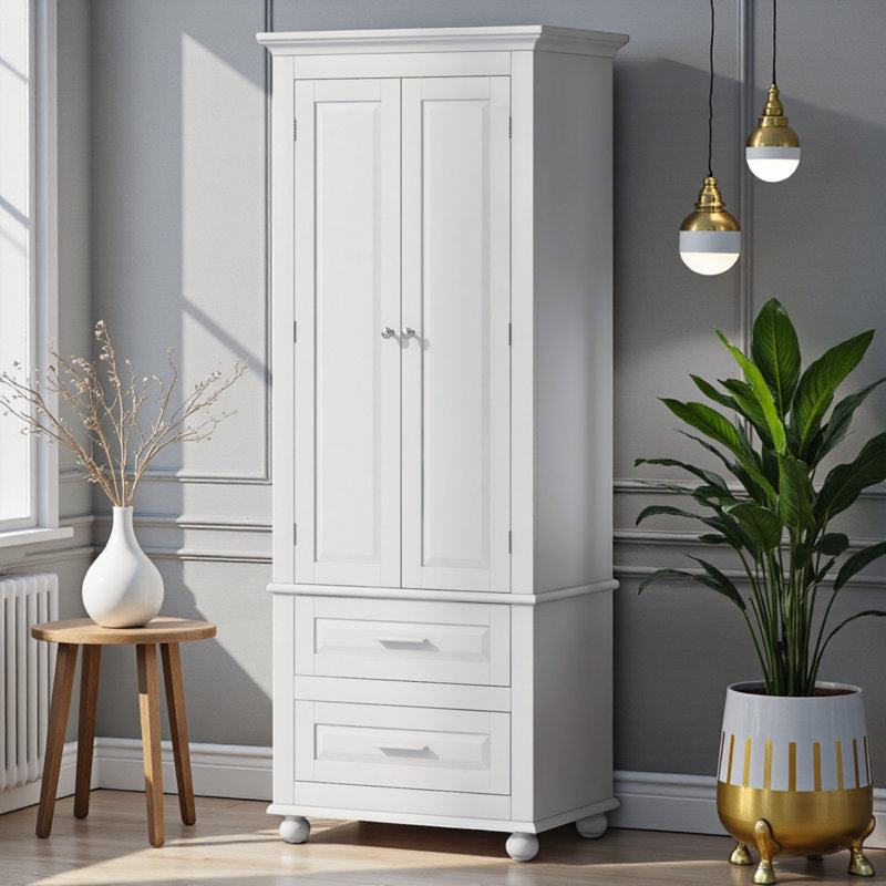 Armoire de rangement à 2 tiroirs Belamy, Blanc
