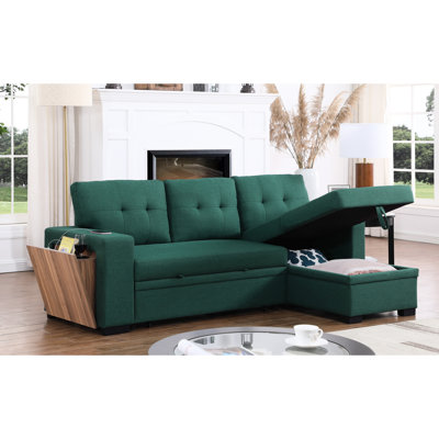 Canapé modulaire rembourré 3 pièces - lin, extensible avec rangement, 92,3 po L 53,48 po H 35,06 po. Revêtement en lin confortable, élégant et méridienne. Coussins de dossier amovibles Pieds noirs