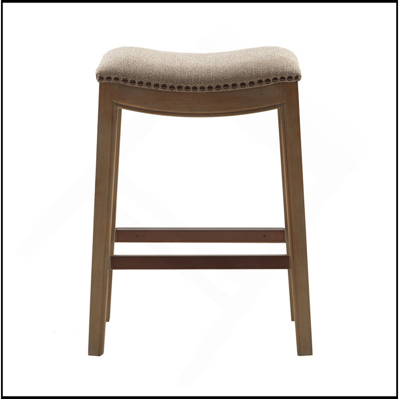 Saddle Counter Stool, Polyester Linen
