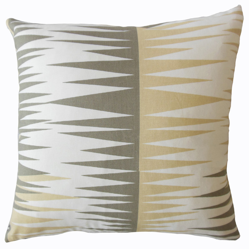 Coussin décoratif 100% coton Gadge, H 18 po x l 18 po, Chameau