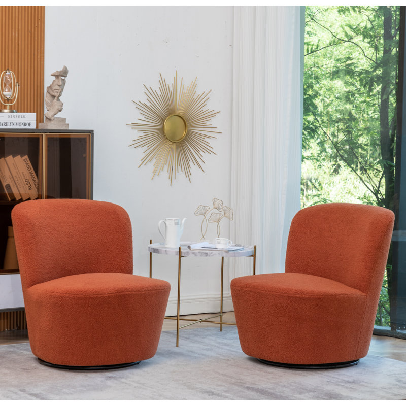 Fauteuil demi-tonneau pivotant Stevie, Orange