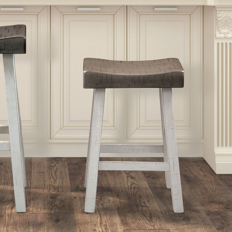 Armantine Stools, Set Of 2, Gray/White, Counter Stool (24" Seat Height)