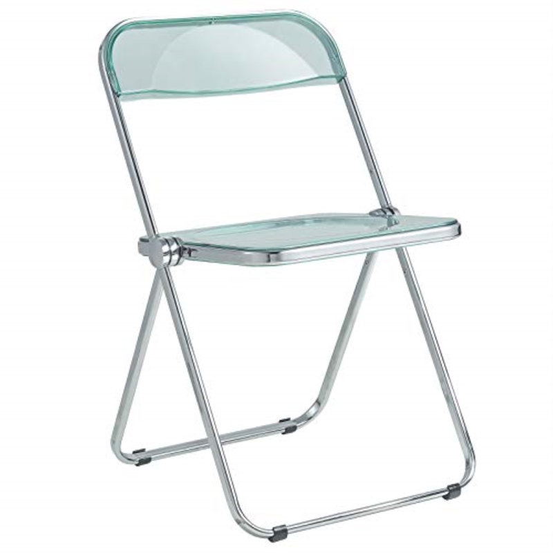 Chaise d'appoint pliante en acrylique Birgitta, Vert jade