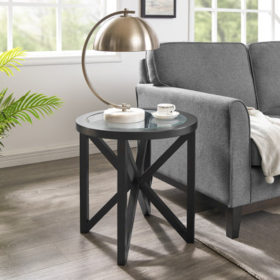 Table basse moderne en verre simple (table incluse seulement)