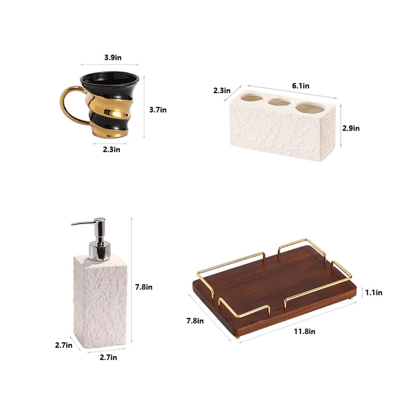 Ensemble d'accessoires de salle de bain 5 pièces