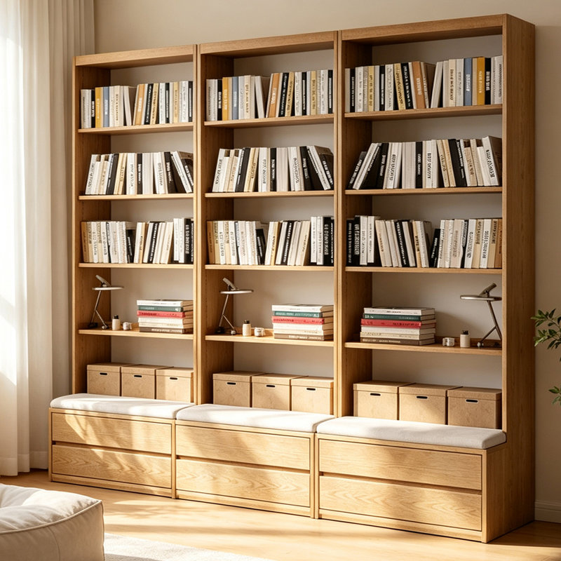Bibliothèque standard Burlywood, 82.68"L