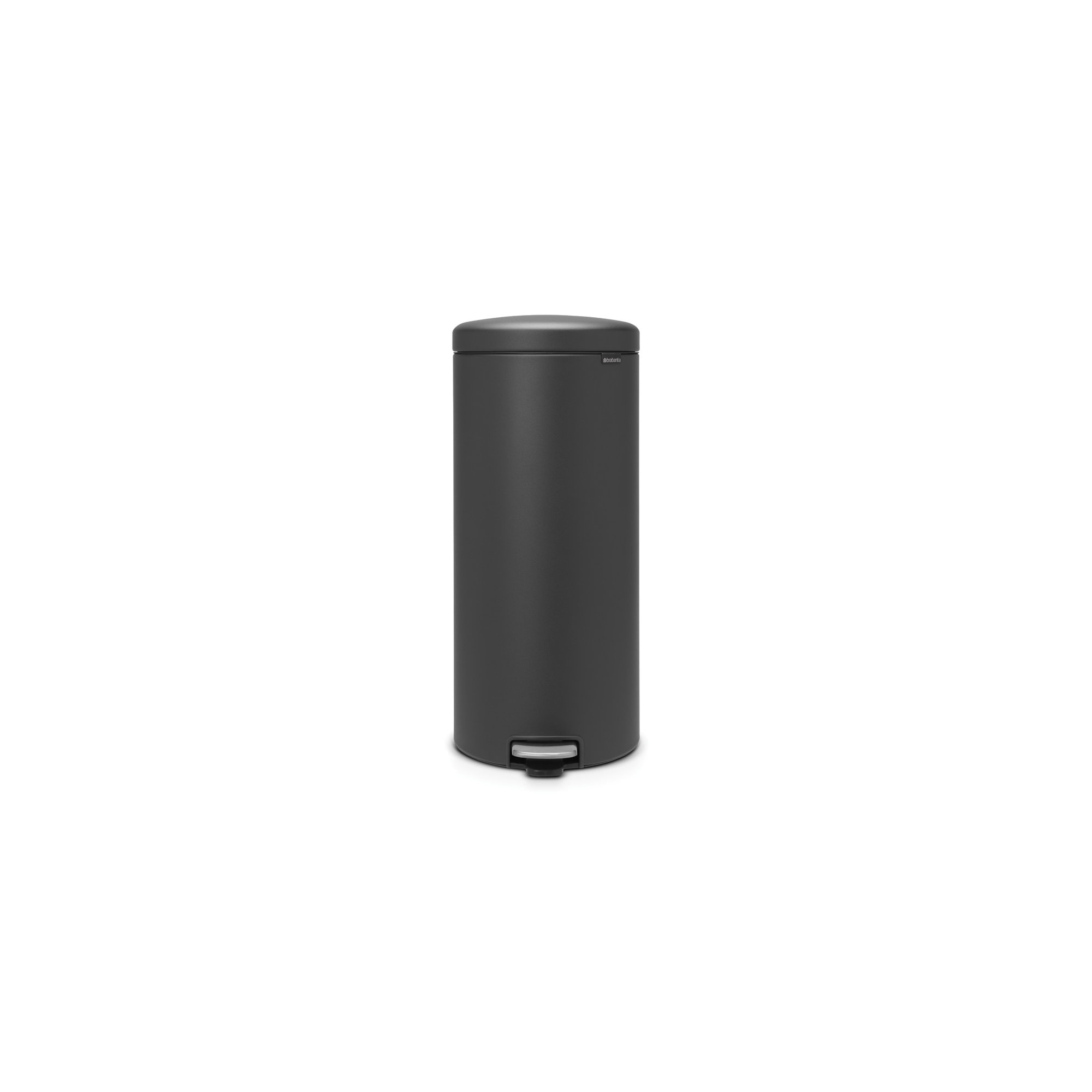 Brabantia NewIcon Step On Trash Can, 8 Gallon (30 Liter), Mineral Infinite Gray