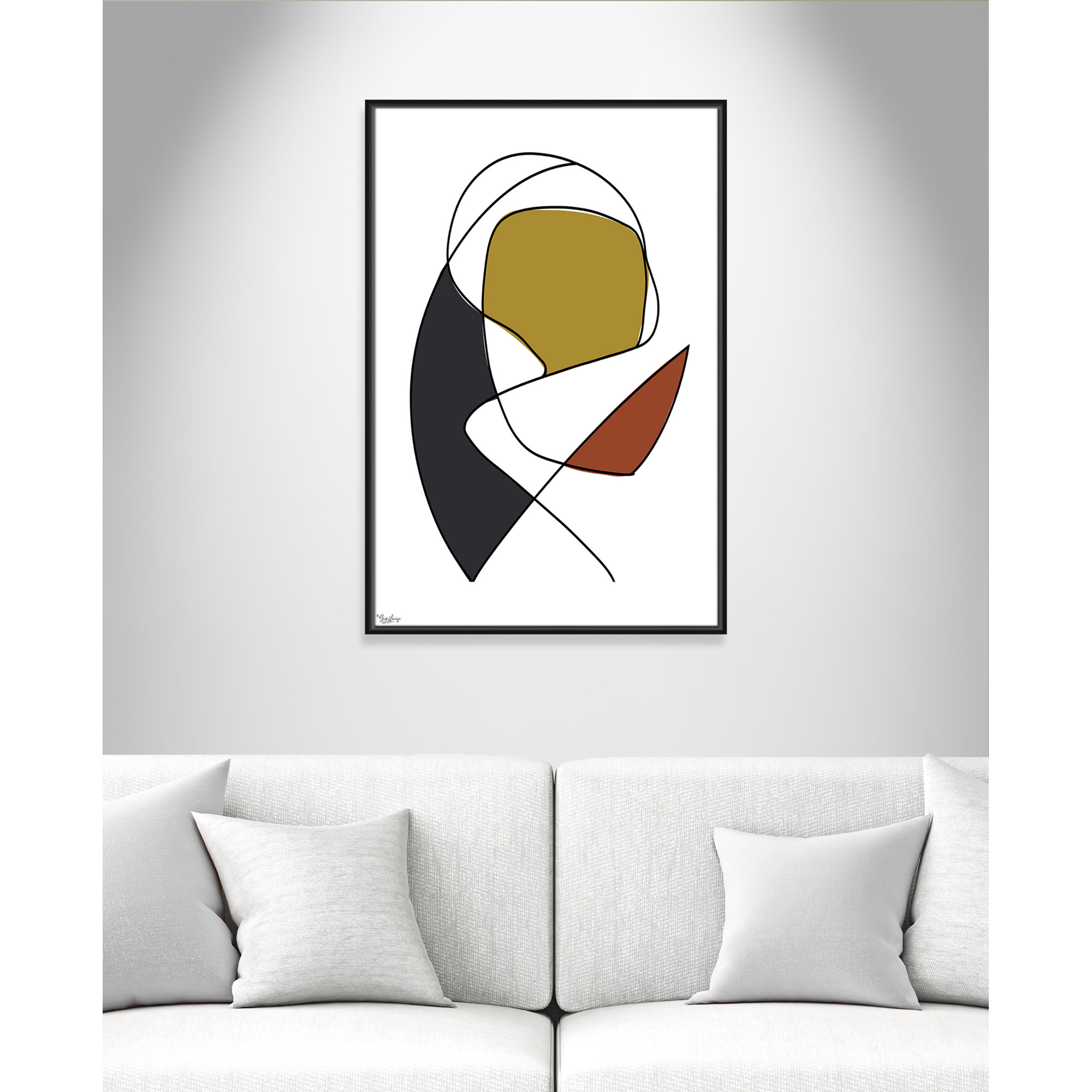 Abstract Tribeca 3, 37.5" H x 25.5" W x 2" D, Black