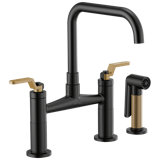 Litze® Bridge Faucet with Square Spout and Side Sprayer