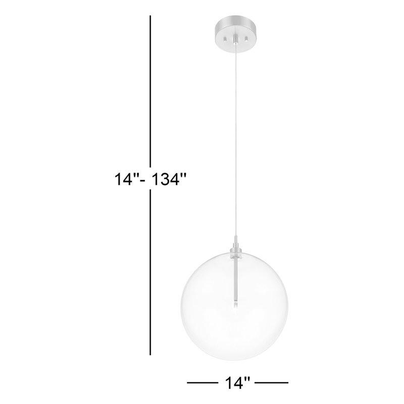 Luminaire suspendu 1 lumière Jeanna, Nickel