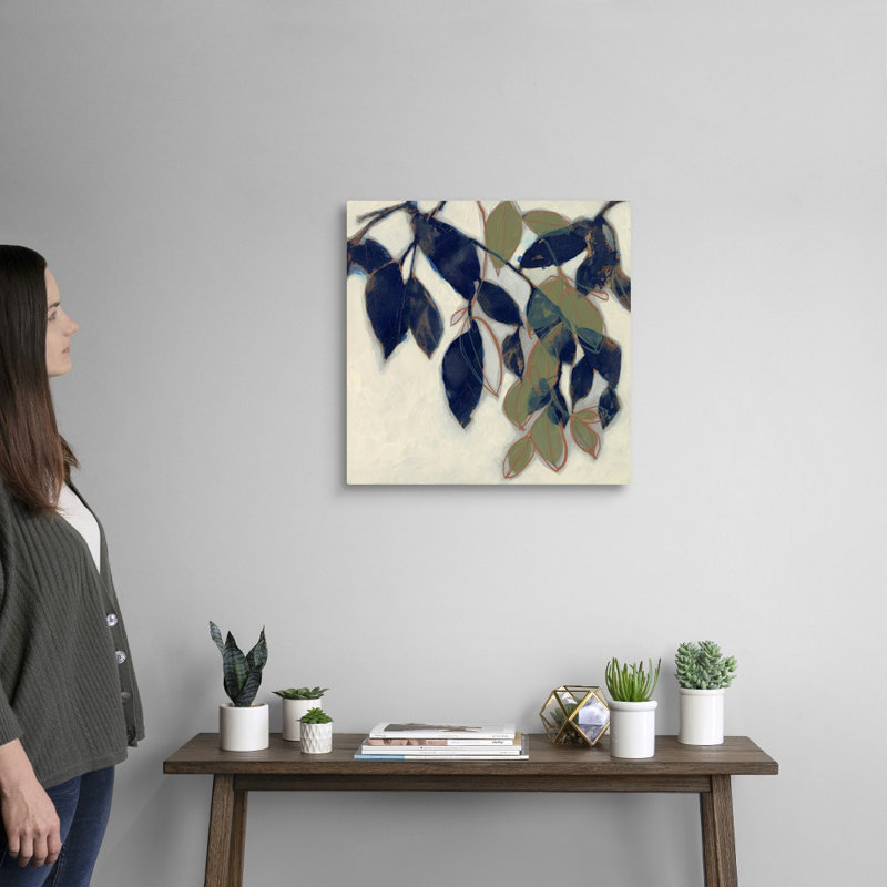 «Entwined Leaves II», art mural sur toile, Toile tendue, H 20 po x l 20 po