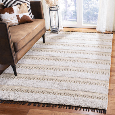 Tapis rayé en coton à tissage plat Rusanda