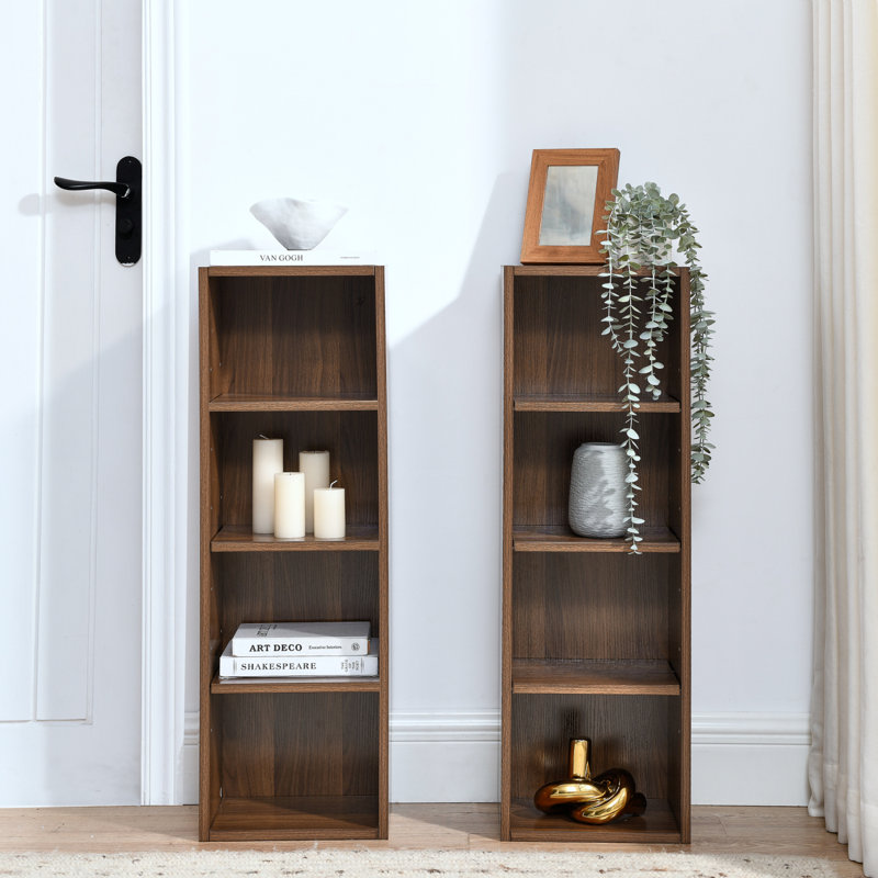 Étagère de rangement multimédia à 8 niveaux, armoire de rangement compacte CD DVD avec tablettes réglables, bibliothèque haute étroite pour le bureau à domicile, bibliothèque multifonctionnelle à deux étages