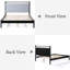 Base de lit plateforme en bois avec tête de lit moelleuse, lattes silencieuses et rangement sous le lit de 8,8 po-938620535