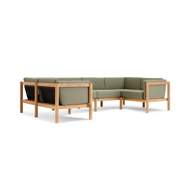 Haven 116'' Wide Patio Sectional with Sunbrella® Cushions, Sunbrella Leaf