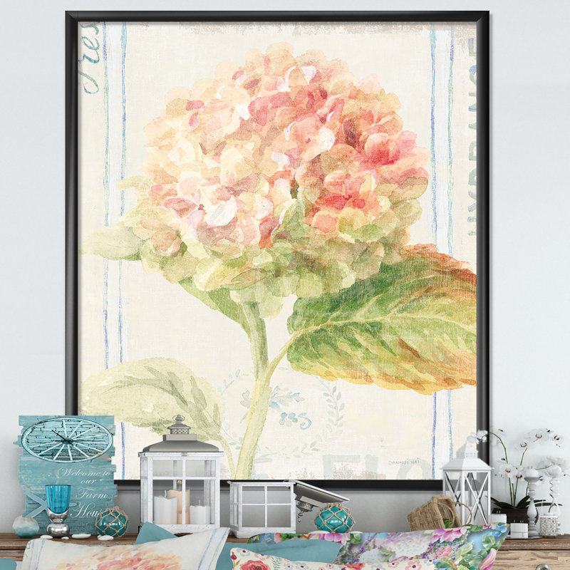 « floursack fleurs viii »-cadre photo imprimé sur toile, H 46 po x l 36 po x P 1,5 po, Cadre noir
