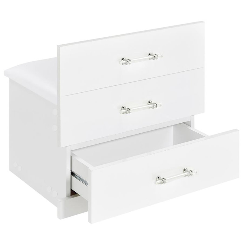 Cushign 3-drawer Makeup Vanity & Stool Set, White