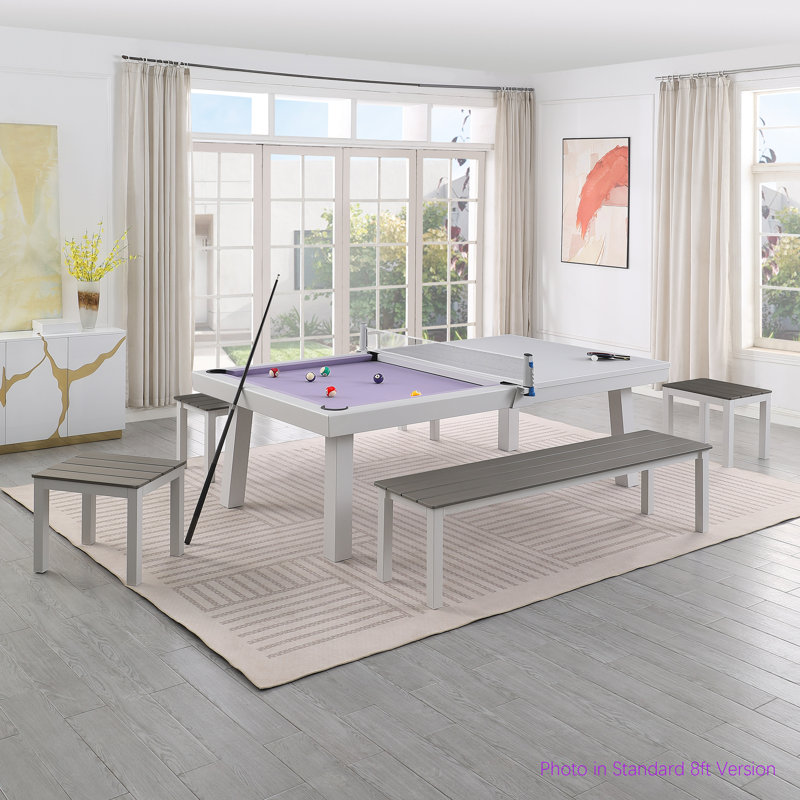 Table multi-jeux pour 6 personnes, Mauve clair / blanc