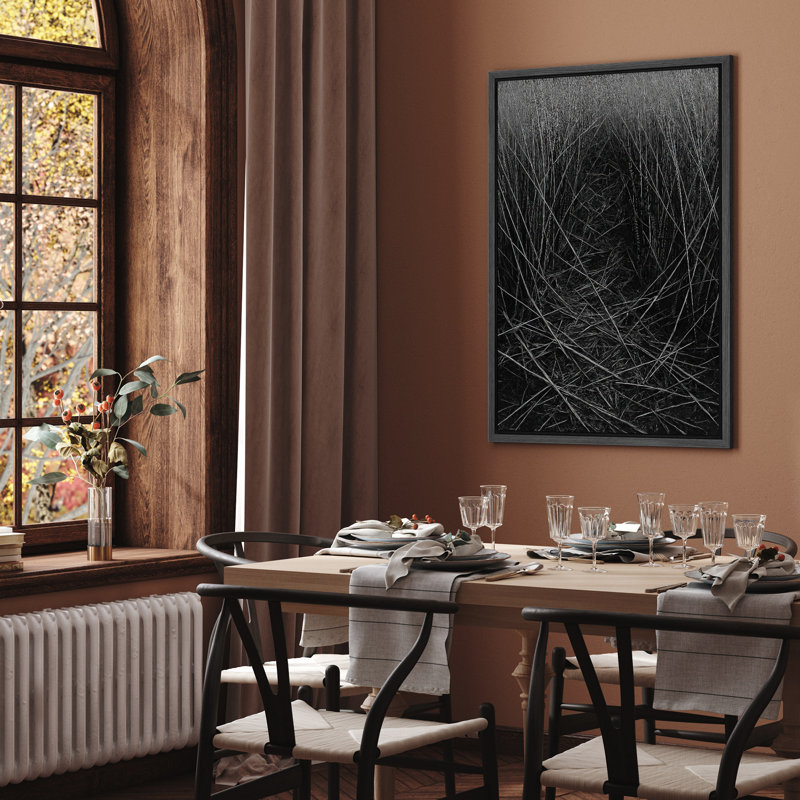 Reproduction d'art encadrée sur toile encadrée pour décoration de salon, Noir, H 24 po x l 16 po, Floater Frame
