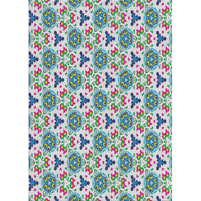 Tapis de la surface bleue en laine touffeté à la main Clopton