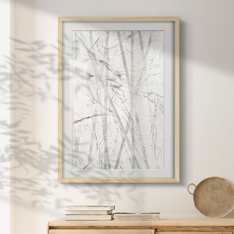 Pewter Forrest I -Framed Print, Natural, 25.5" H x 17.5" W