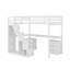 Lit mezzanine simple avec 2 commodes, bande lumineuse et bureau-1998797462