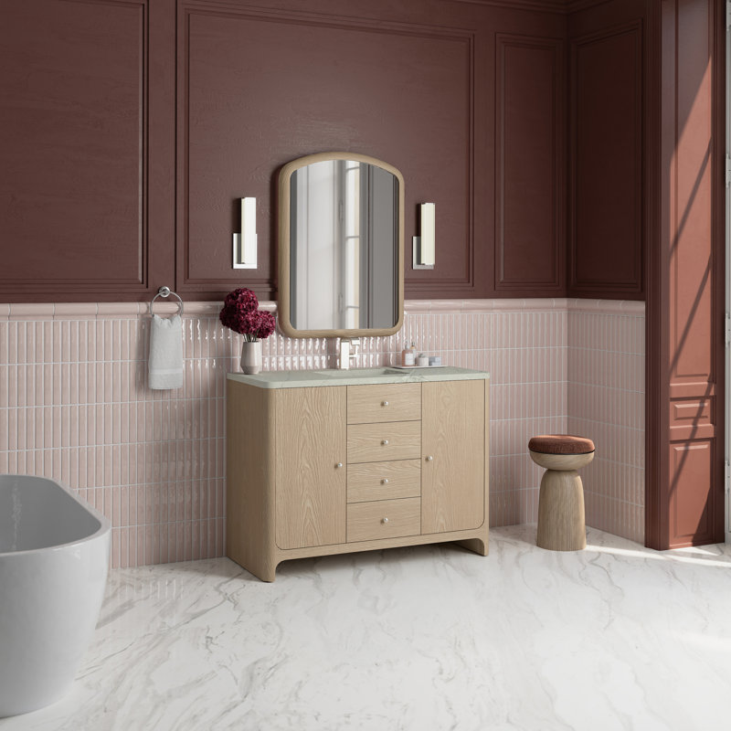 Gracyn 48"W Single Vanity W/ Freepower Wireless Charger, Coastal Driftwood